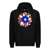 Black sunflower puerto rico flag Premium Hoodie - JahusDesignShop
