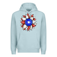 Blue Mist sunflower puerto rico flag Premium Hoodie - JahusDesignShop