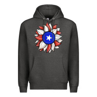 Charcoal Heather sunflower puerto rico flag Premium Hoodie - JahusDesignShop