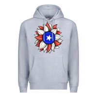Heather Grey sunflower puerto rico flag Premium Hoodie - JahusDesignShop