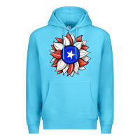 Ocean Blue sunflower puerto rico flag Premium Hoodie - JahusDesignShop