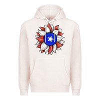 Pale Pink sunflower puerto rico flag Premium Hoodie - JahusDesignShop