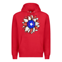 Red sunflower puerto rico flag Premium Hoodie - JahusDesignShop