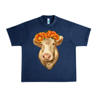 Navy Charolais Cow Urban Heavy Tee - RanaPortraitStore