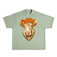 Oil Green Charolais Cow Urban Heavy Tee - RanaPortraitStore