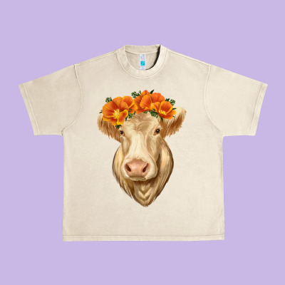 Charolais Cow Urban Heavy Tee Designed By Ranaportraitstore