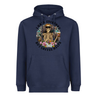 Navy I Hate Everyone But Coffee Helps With Flowers Heavyweight Hoodie - RanaPortraitStore