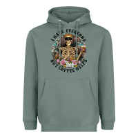 Sage I Hate Everyone But Coffee Helps With Flowers Heavyweight Hoodie - RanaPortraitStore
