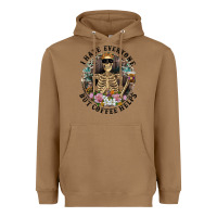 Toasted Coconut I Hate Everyone But Coffee Helps With Flowers Heavyweight Hoodie - RanaPortraitStore