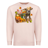 Pale Pink fall farm animals Premium Sweatshirt - Zillion Design Studio