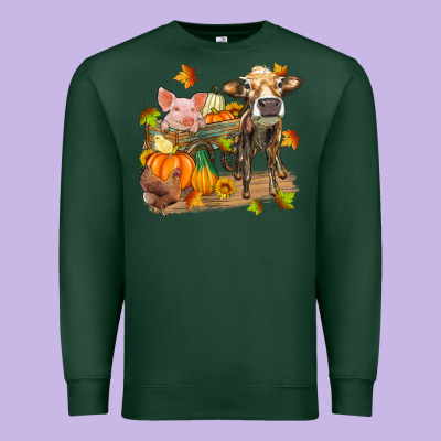 Fall Farm Animals Premium Sweatshirt Designed By Zillion Design Studio