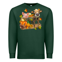 Sports Green fall farm animals Premium Sweatshirt - Zillion Design Studio