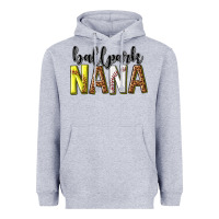 Heather Grey ballpark nana with leopard Heavyweight Hoodie - texasbilliewilder