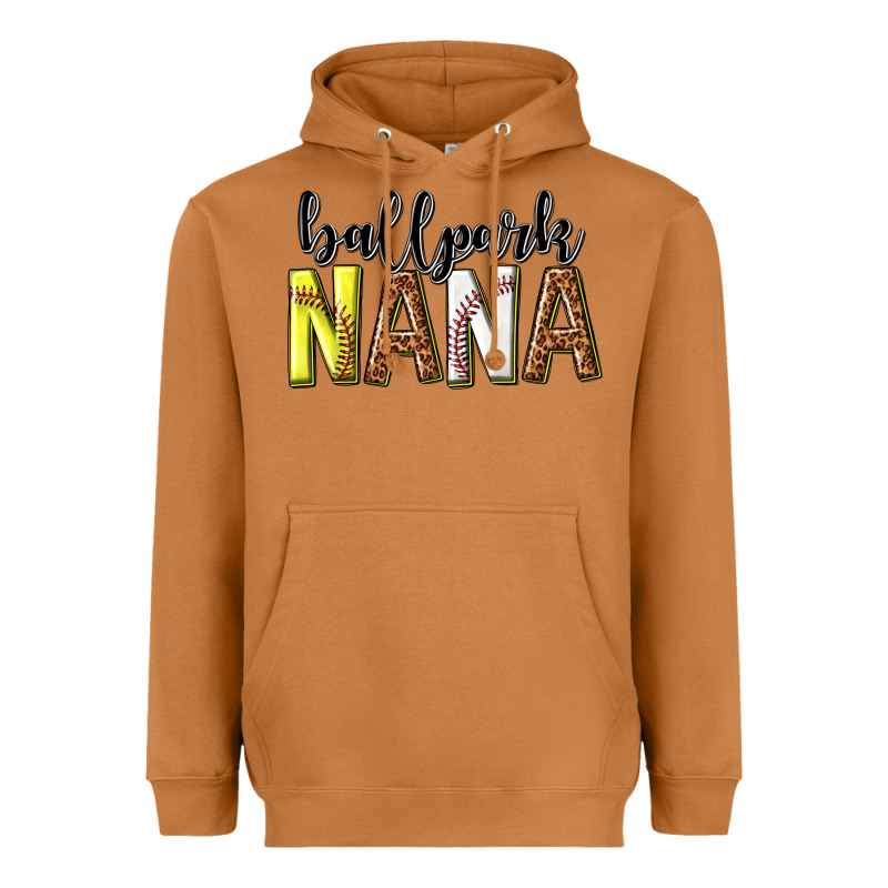 Ballpark Nana With Leopard Heavyweight Hoodie by texasbilliewilder | Teevron