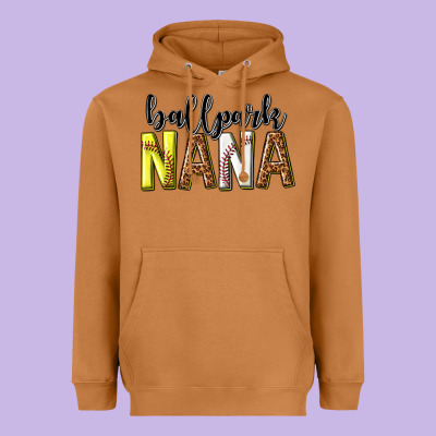 Heavyweight Hoodie ballpark nana with leopard