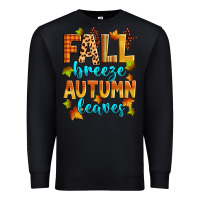 Black fall breeze autumn leaves Premium Sweatshirt - Zillion Design Studio