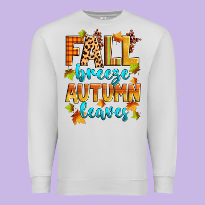 Fall Breeze Autumn Leaves Premium Sweatshirt Designed By Zillion Design Studio