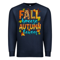 Navy fall breeze autumn leaves Premium Sweatshirt - Zillion Design Studio