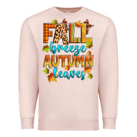Pale Pink fall breeze autumn leaves Premium Sweatshirt - Zillion Design Studio