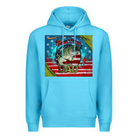 Ocean Blue reel cool dad fishing Premium Hoodie - Jasminsmagicworld