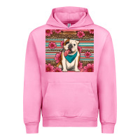 Fuchsia Pink british bulldog floral serape tumbler Urban Hoodie - Artiststas
