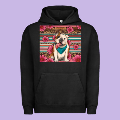 British Bulldog Floral Serape Tumbler Urban Hoodie Designed By Artiststas