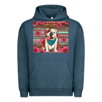 Pigment Midnight Navy british bulldog floral serape tumbler Urban Hoodie - Artiststas