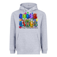 Heather Grey color outside the lines autism awareness Heavyweight Hoodie - Zillion Design Studio
