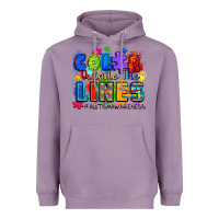 Lavender color outside the lines autism awareness Heavyweight Hoodie - Zillion Design Studio