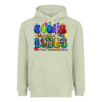 Matcha color outside the lines autism awareness Heavyweight Hoodie - Zillion Design Studio