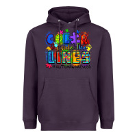 Plum color outside the lines autism awareness Heavyweight Hoodie - Zillion Design Studio