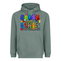 Sage color outside the lines autism awareness Heavyweight Hoodie - Zillion Design Studio