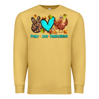 Antique Gold peace love thanksgiving Premium Sweatshirt - Zillion Design Studio