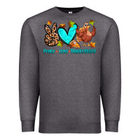 Charcoal Heather peace love thanksgiving Premium Sweatshirt - Zillion Design Studio