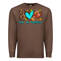 Chestnut peace love thanksgiving Premium Sweatshirt - Zillion Design Studio