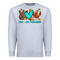 Heather Grey peace love thanksgiving Premium Sweatshirt - Zillion Design Studio