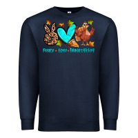 Navy peace love thanksgiving Premium Sweatshirt - Zillion Design Studio