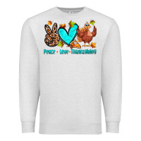 Oatmeal Heather peace love thanksgiving Premium Sweatshirt - Zillion Design Studio