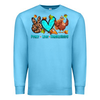 Ocean Blue peace love thanksgiving Premium Sweatshirt - Zillion Design Studio