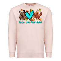 Pale Pink peace love thanksgiving Premium Sweatshirt - Zillion Design Studio