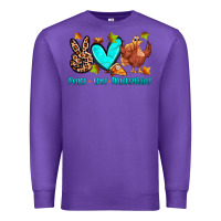 Purple peace love thanksgiving Premium Sweatshirt - Zillion Design Studio