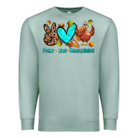 Seafoam peace love thanksgiving Premium Sweatshirt - Zillion Design Studio