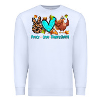 White peace love thanksgiving Premium Sweatshirt - Zillion Design Studio