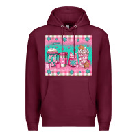 Burgundy pink christmas coffee Premium Hoodie - Jasminsmagicworld