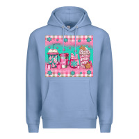 Colony Blue pink christmas coffee Premium Hoodie - Jasminsmagicworld