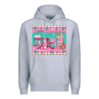 Heather Grey pink christmas coffee Premium Hoodie - Jasminsmagicworld