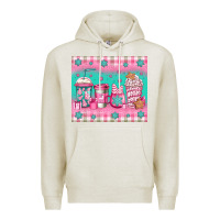 Oatmeal Heather pink christmas coffee Premium Hoodie - Jasminsmagicworld