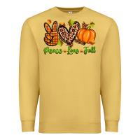 Antique Gold peace love fall Premium Sweatshirt - Zillion Design Studio