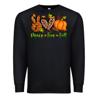 Black peace love fall Premium Sweatshirt - Zillion Design Studio