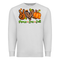 Dove Grey peace love fall Premium Sweatshirt - Zillion Design Studio